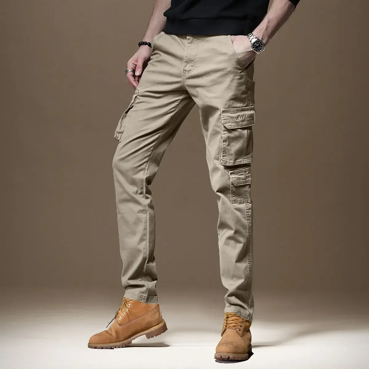Trousers Man Black Slim Cargo  - Woodworking Brand review and price