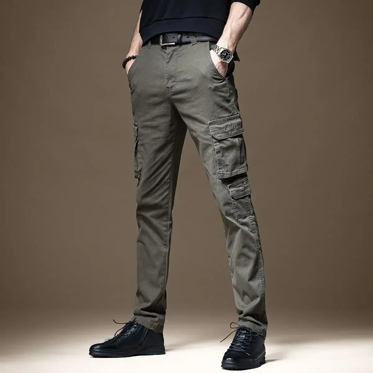 Trousers Man Black Slim Cargo  - Woodworking Brand review and price