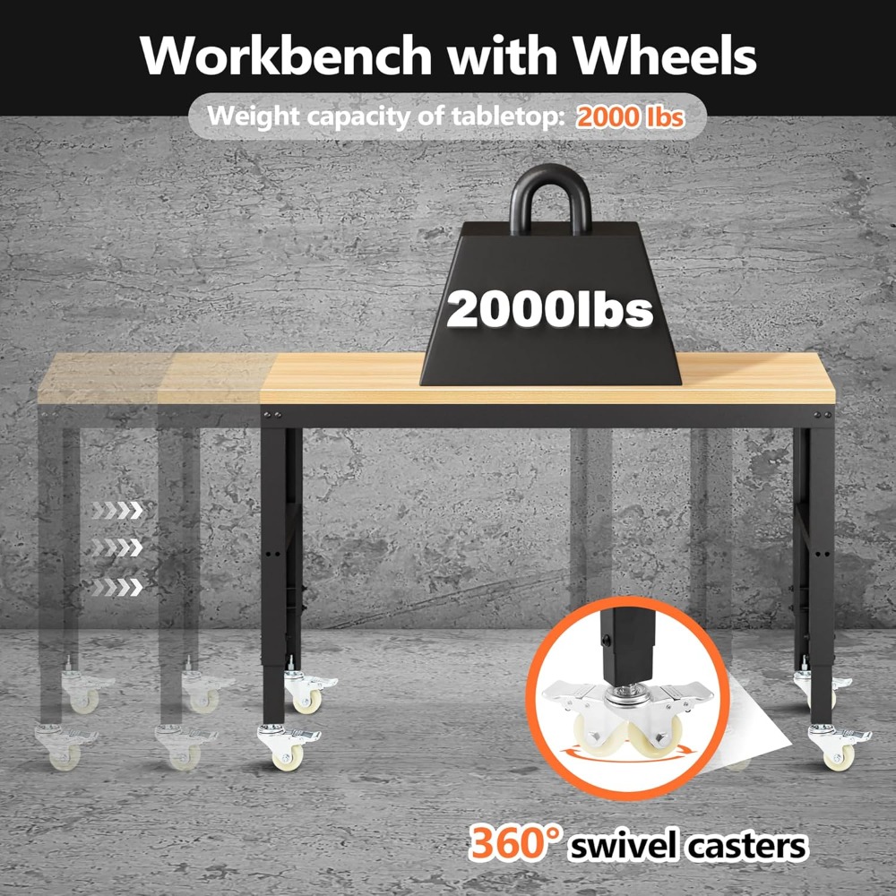 Adjustable Workbench, Heavy Du - Woodworking Workbench review and price
