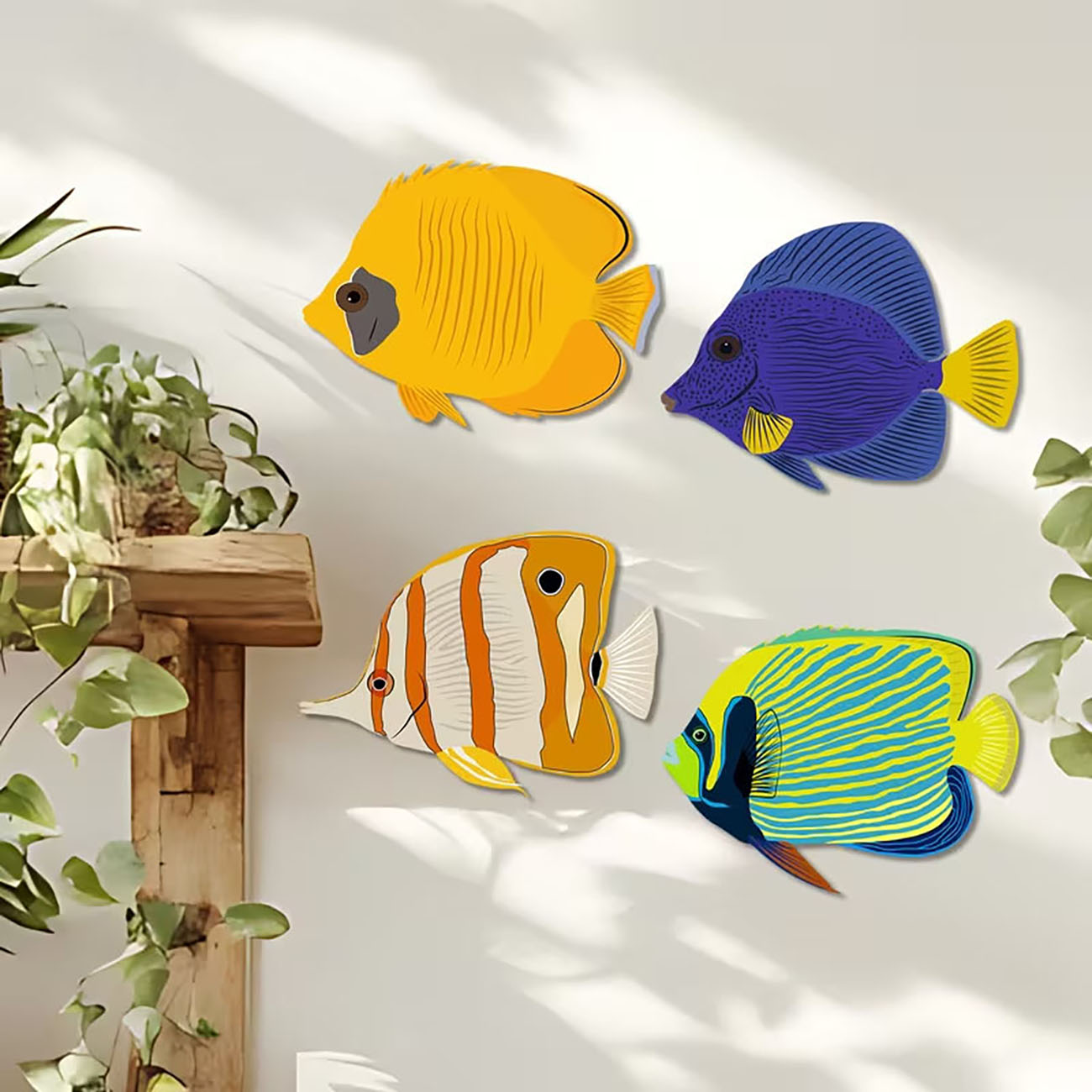 4 Pcs 2D Flat Wooden Tropical  - Woodworking Room review and price