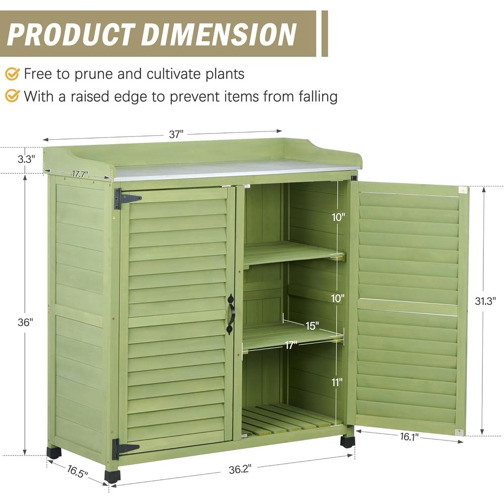 Outdoor Potting Bench with Met - Woodworking Workbench review and price