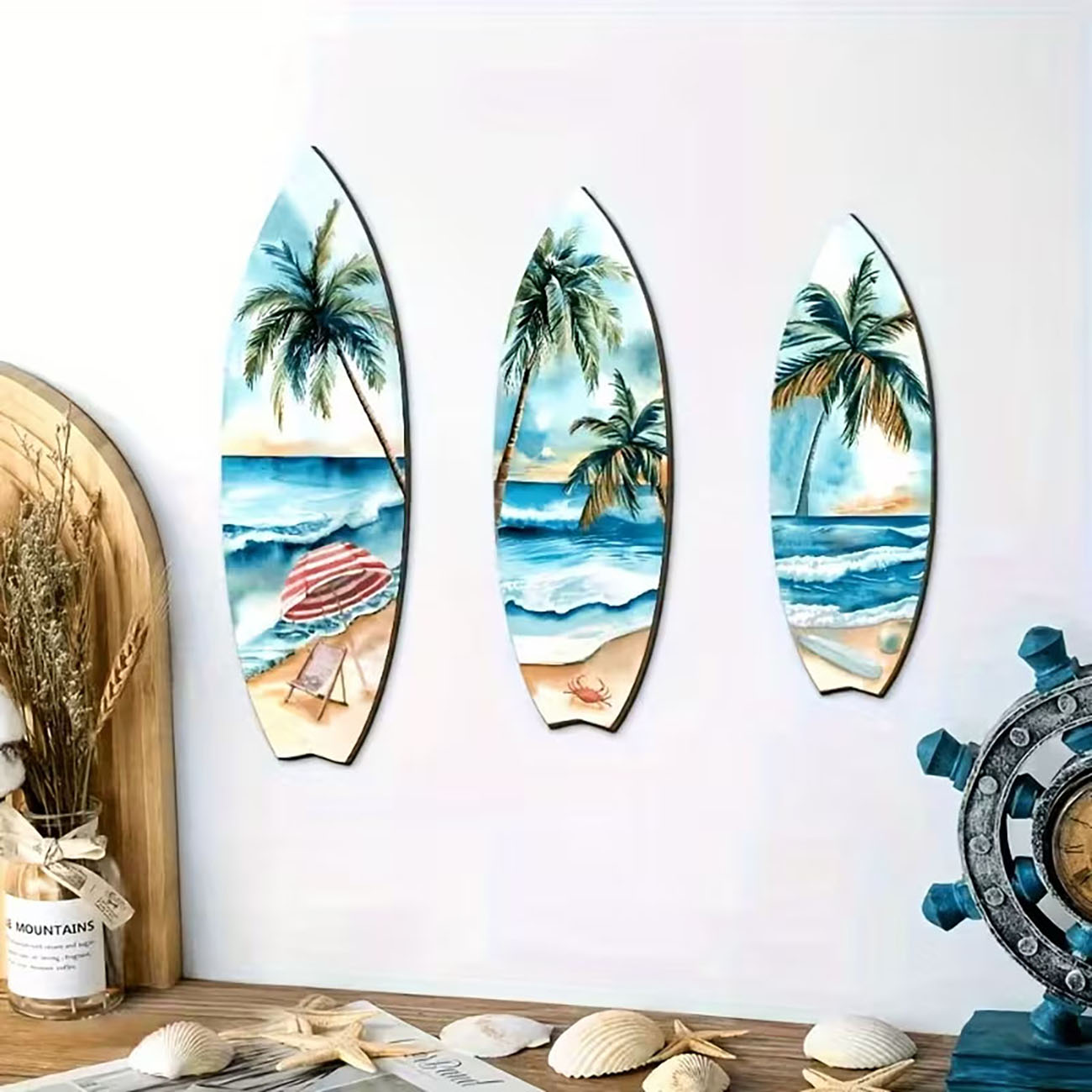 3pcs Ocean View Surfboard Wood - Woodworking Room review and price