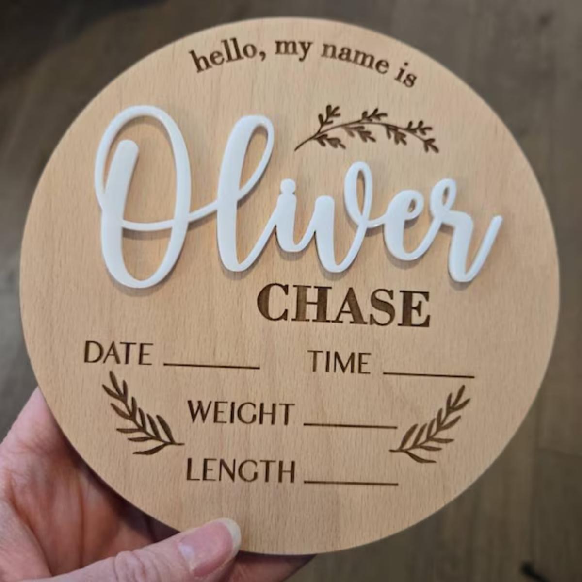 1Pc Custom Baby Announcement S - Woodworking Room review and price
