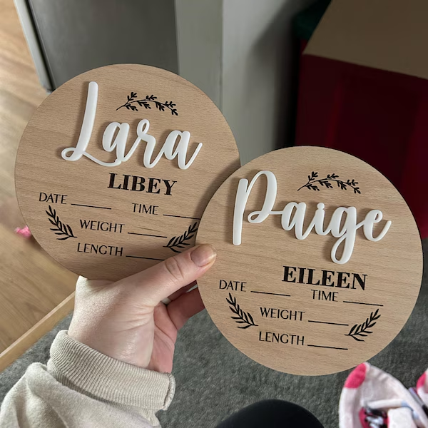 1Pc Custom Baby Announcement S - Woodworking Room review and price