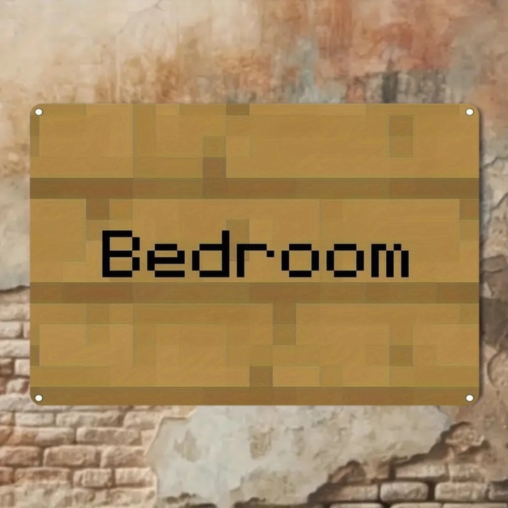Vintage Pixel Art Bedroom Sign - Woodworking Room review and price