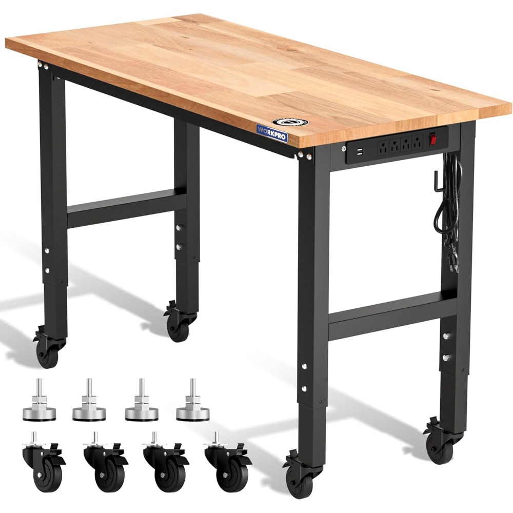 Garage Workbench, 48X22 Adjust - Woodworking Workbench review and price