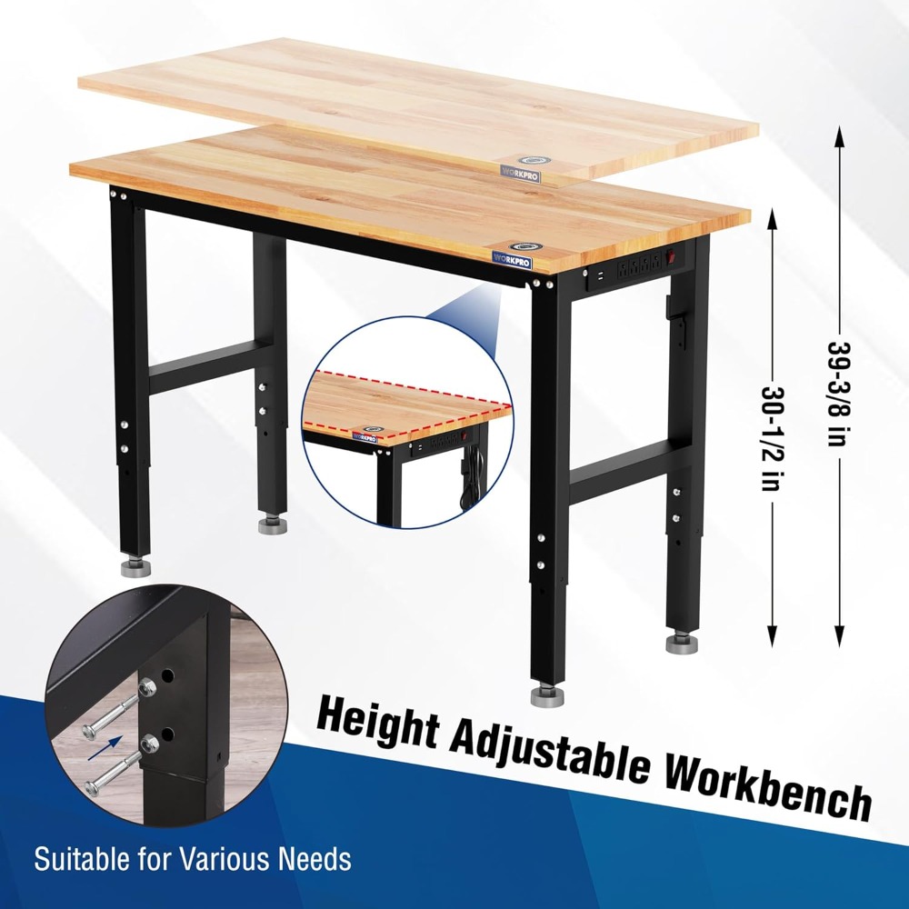 Garage Workbench, 48X22 Adjust - Woodworking Workbench review and price