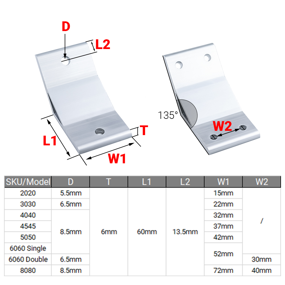 4Pcs/lot 135 Degree 2020 3030  - Woodworking Joint review and price